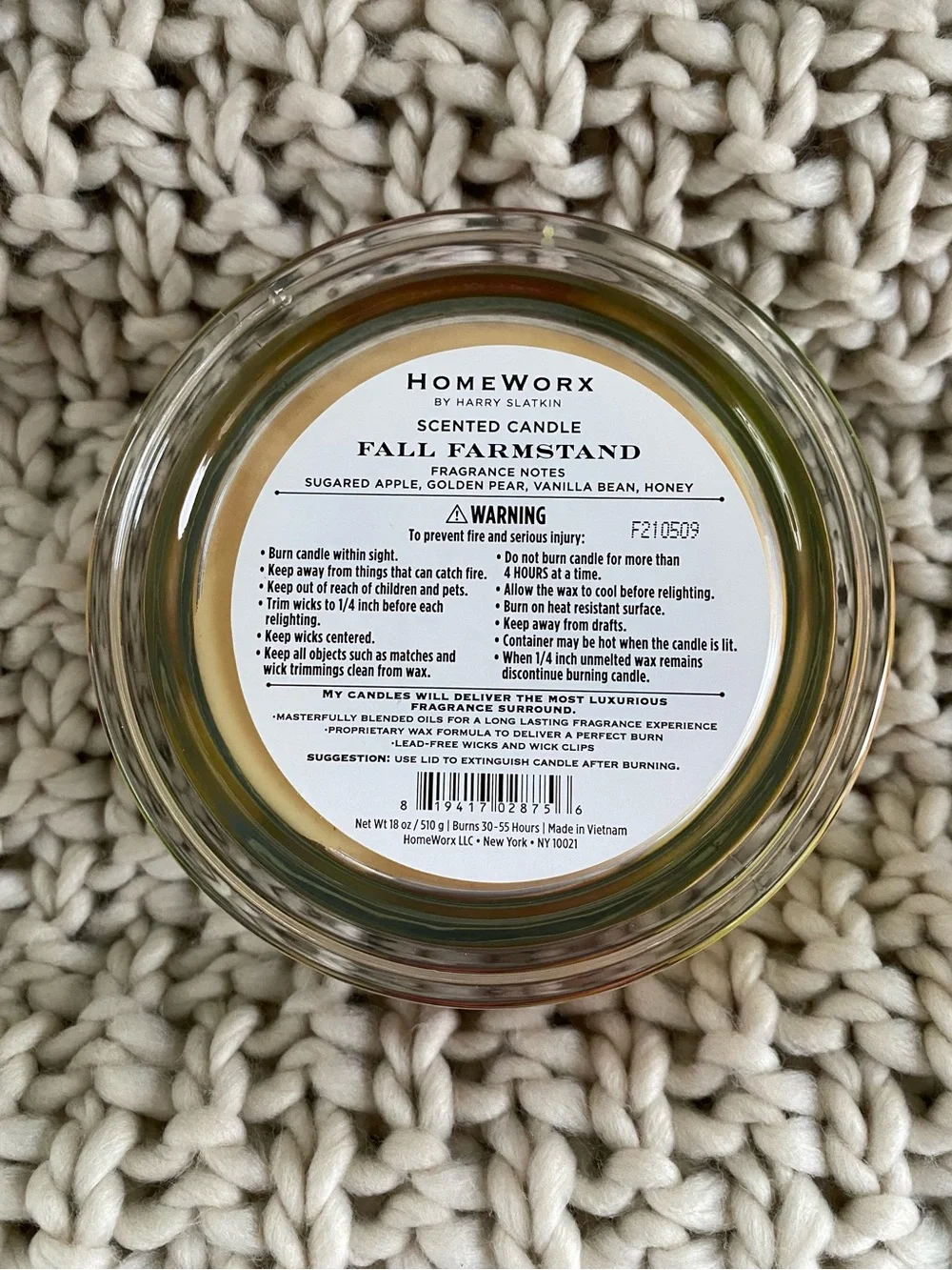 HomeWorx Fall Farmstand Scented Candle - Multi-Color Fruit Label